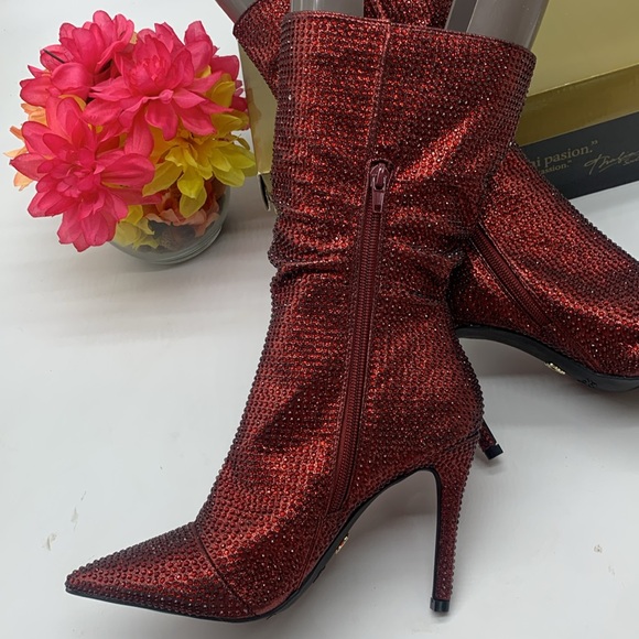 Thalia Sodi NWT Raquel Rhinestone Sparkly Pointy Heeled Boots Size 7 - Picture 6 of 16